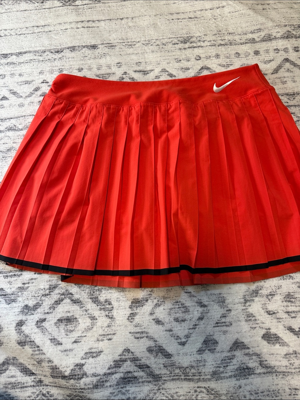 Nike Red Pleated Tennis Skirt with Black Trim